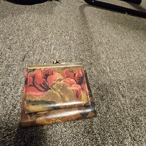 Patricia Nash Floral Wallet - Red and Brown